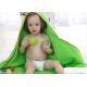 Professional Green Color Baby Hooded Towels With Animal Hood 90*90cm