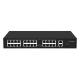 24 Port 10/100M PoE Switch Gigabit Fiber Optic Uplink AC Rack Unmanaged 300W Budget