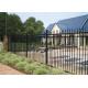 Black Decorative Metal Fencing , Ornamental Iron Fence Panels 40*40mm Horizontal Rail