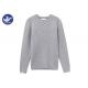 Round Neck Men'S Knit Pullover Sweater Grey Color Fancy Patterns Winter Clothes