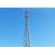 Silver Hot Dip Galvanized Steel Tower , Communication Metal Towers