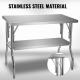Commercial Stainless Steel Worktable 48 X 24 Inch Stainless Steel Folding Table
