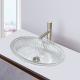 One Piece Molding Glass Vessel Sink Bowls 550mm Long No Overflow