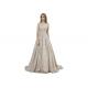 Khaki Color Nice Lady Big Ball Gowns With Flower Decor , Sleeveless Party Dress