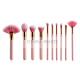 Economic 15 Pcs Pink Handle Synthetic Hair Makeup Brushes Set