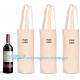 Wine Carrying Bag Set, Ideal Bottle Carrier, Cotton Canvas Gift Pack, Picnic Wine Accessories