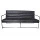 Black Vintage Leather Sofas 1-3 Seat Ribbed Couch