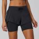 Quick Dry Double Layer Active Yoga Shorts Breathable 2 Pieces Tennis Shorts