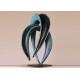 Custom Design Art Deco Bronze Sculpture Abstract Black - Chrome Lacquered