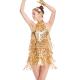4 Colors Stunning Tap Costume Sequined-Fringes Mock Neck Dance Dress Performance Wear
