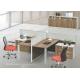 modern 2 seats office wooden staff panel workstation table furniture in warehouse