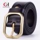 Brass Buckle Genuine Leather Belt Black And Red Brown Color Luxury