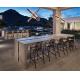 Grey Concrete Rectangle Patio Table Set Outdoor GRC Concrete Table Bench