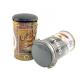 OEM Coffee Tin Cans Air Tight Clear Lid On Top Cylinder Tin Box With Clasp