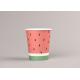 2- Color Printing Insulated Paper Hot Cups With Cover , Watermelon Pattern