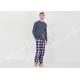 Trendy Mens Jersey Pyjamas Long Sleeves Tee And Woven Yarn Dyed Flannel Long Pants
