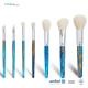 Blue Wooden BSCI ISO9001 7 Piece Makeup Brush Set