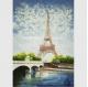 Contemporary Palette Knife Painting  Eiffel Tower Covered With Thick Plastic Layer