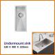 Undermount Stainless Steel Kitchen Sink Cabinet 18 Gauge single Bowl 18x40