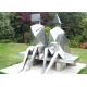 Contemporary Metal Garden Sculptures Couple Figures Matt / Sandblasting Finishing