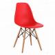 Solid Wood Legs Coloured Plastic Dining Chairs For Family / Restaurant