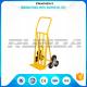 Yellow Powder Coating Hand Truck Dolly Six Tires 200mm Toe Plate For Shopping