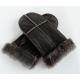 Winter Split Lamb Sheepskin Leather Shearling Gloves Comfortable Grey Color