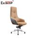 High Back Leather Office Chair With Metal Legs And Casters Chrome Base
