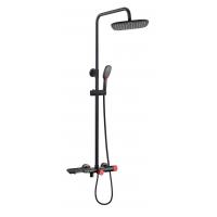 59% Cu Thermostatic Shower Faucet Nickel 8um Black Tap And Shower Set