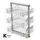 Electroplating 3 Shelves 400mm Kitchen Pull Out Basket For Storage