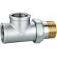 4508 Nickel Plated Three-Way Manifold Brass TRV Valve Part DN20 DN25 with Female Threaded Ends x Flexible Male Nipple