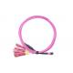 12F MTP OM4 Fiber Optic MTP-LC 2.0mm Straight Harness Cables