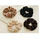 winter vintage plush elastic scrunchies black brown Ins influencer temperament headwear French accessories