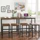 6.2 Inch Bar Table Stool Set Industrial Coffee Vintage Brown Dining Bar Table