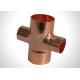 Copper Pipe Reducing Cross Refrigeration Pipe Fittings For Plumbing And HVAC System