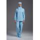 ESD antistatic Reusable blue jacket and pants with hood and shoes cover for class 100 cleanroom