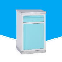 Blue Adjustable Bedside Table On Wheels , Durable Bedside Locker For Hospital