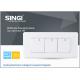 PC copper material serivce three gang  white,champagne Electrical wall switches socket