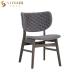 French Style Solid Wood Dining Chairs Low Back Fabric Upholstery 61cm Width