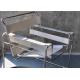 Leather Belt Metal Indoor Outdoor Chairs 82cm White Metal Lounge Chair