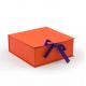 Birthday Christmas Printing Rigid Gift Box Cardboard With Silk Ribbon Closure