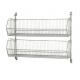 Stackable Wire Grid Baskets , Chrome Plate Wall Mount Wire Mesh Basket