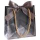 wholesale luxury foldable shopping bag custom logo black paper gift bag with ribbon
