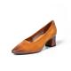 S410 New Pointed Leather Single Shoes Temperament Wild OL Professional Shoes Comfortable Thick High Heel Spring And Summ