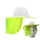 Lime and Orange High Visibility Sun Protection Helmet Curtain for Breathable Sunshade