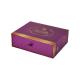 Purple Gold 2mm Thick Cardboard Matte Lamination Hair Extension Box Drawer Box