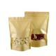 Printing Moisture-Proof Kraft Food Grade Packaging Small Wax Lined Paper Bags With Clear Window For Dried Food