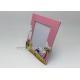 PVC mini small with sea beach image pink color photo frame custom picture frame for promotional gifts