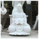 Sitting Meditation Marble Buddha Statue Home Decor Outdoor Fountain Stone Sculpture Holding Lotus Leaf Garden