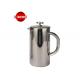 SS304 Double Wall Cafetiere French Press Coffee Pot 27 / 34 oz